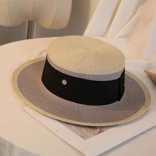 Two-tone straw hat