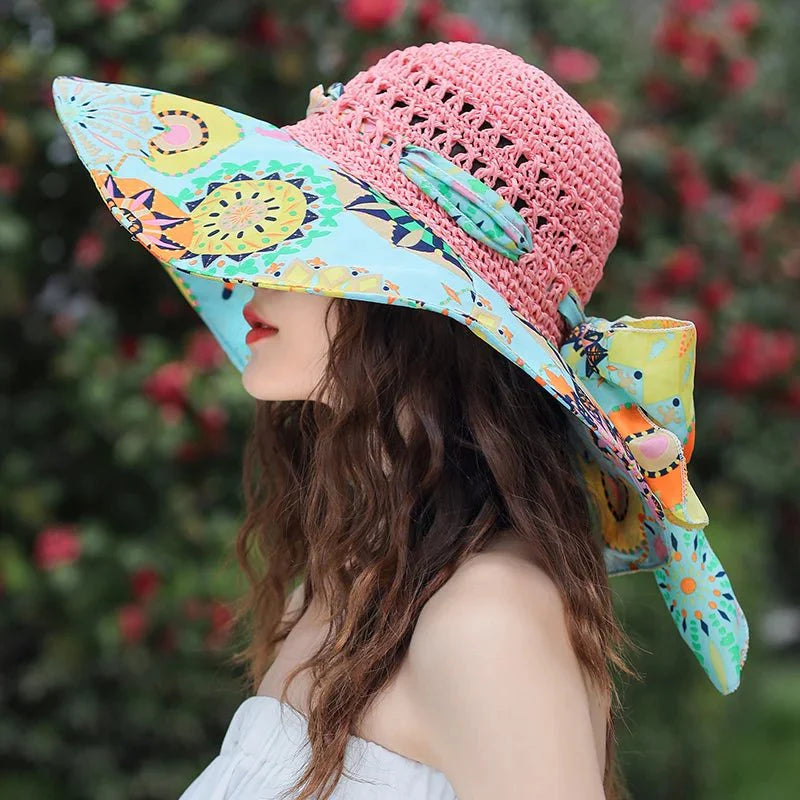 Floral straw hat