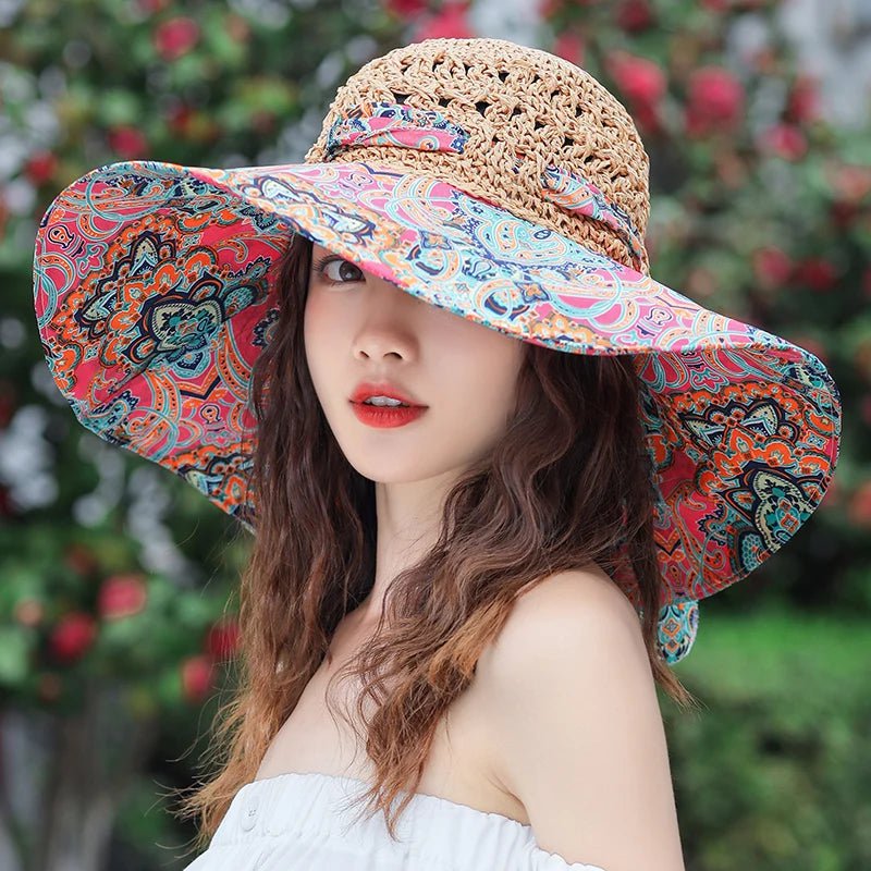 Floral straw hat