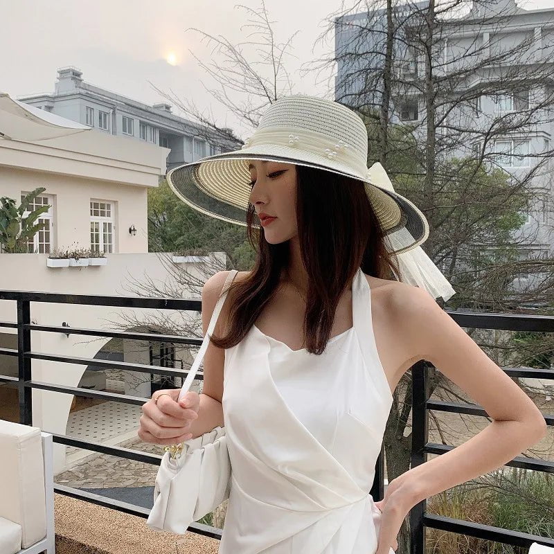 Beaded straw hat
