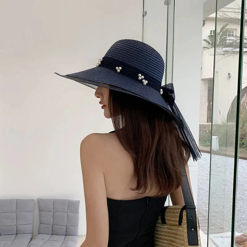 Beaded straw hat