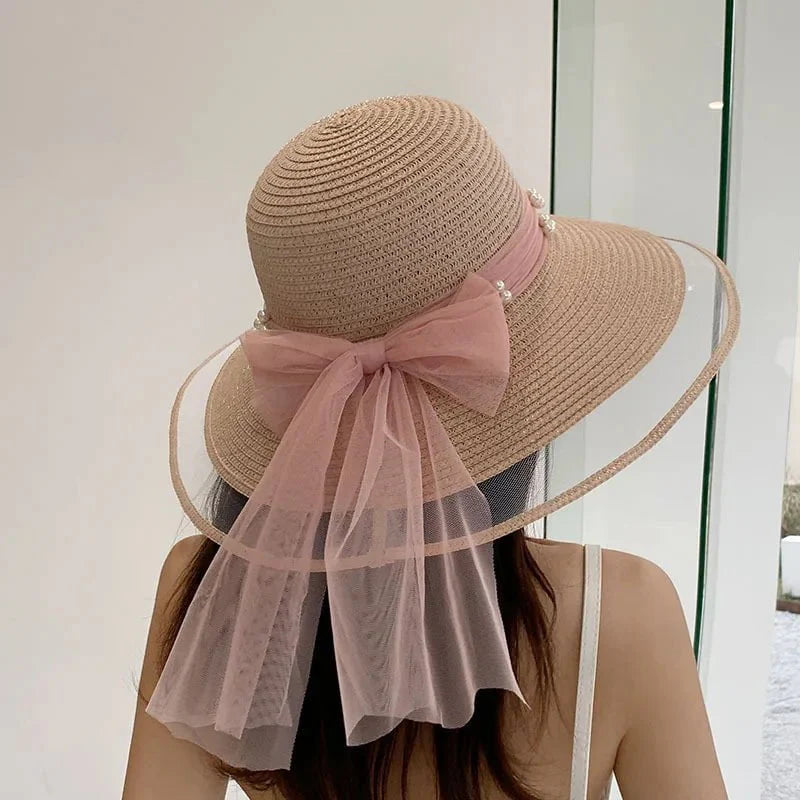 Beaded straw hat