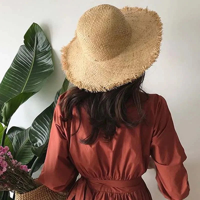 Raffia straw hat
