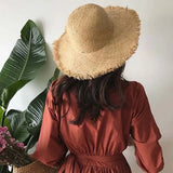 Raffia straw hat