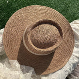 White ribbon straw hat