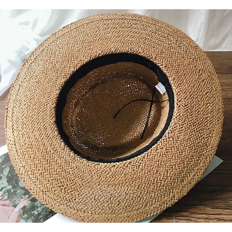 White ribbon straw hat