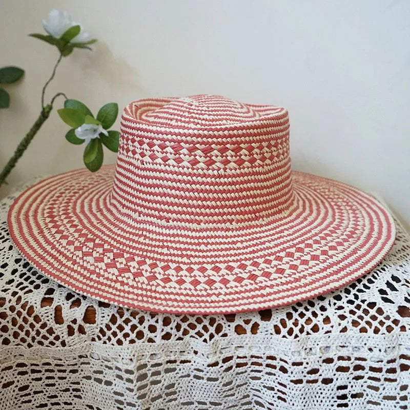 Pink straw hat