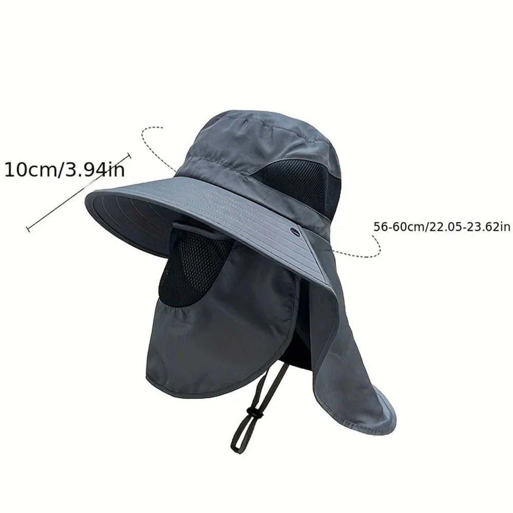 Women's fishing hat with neck protection