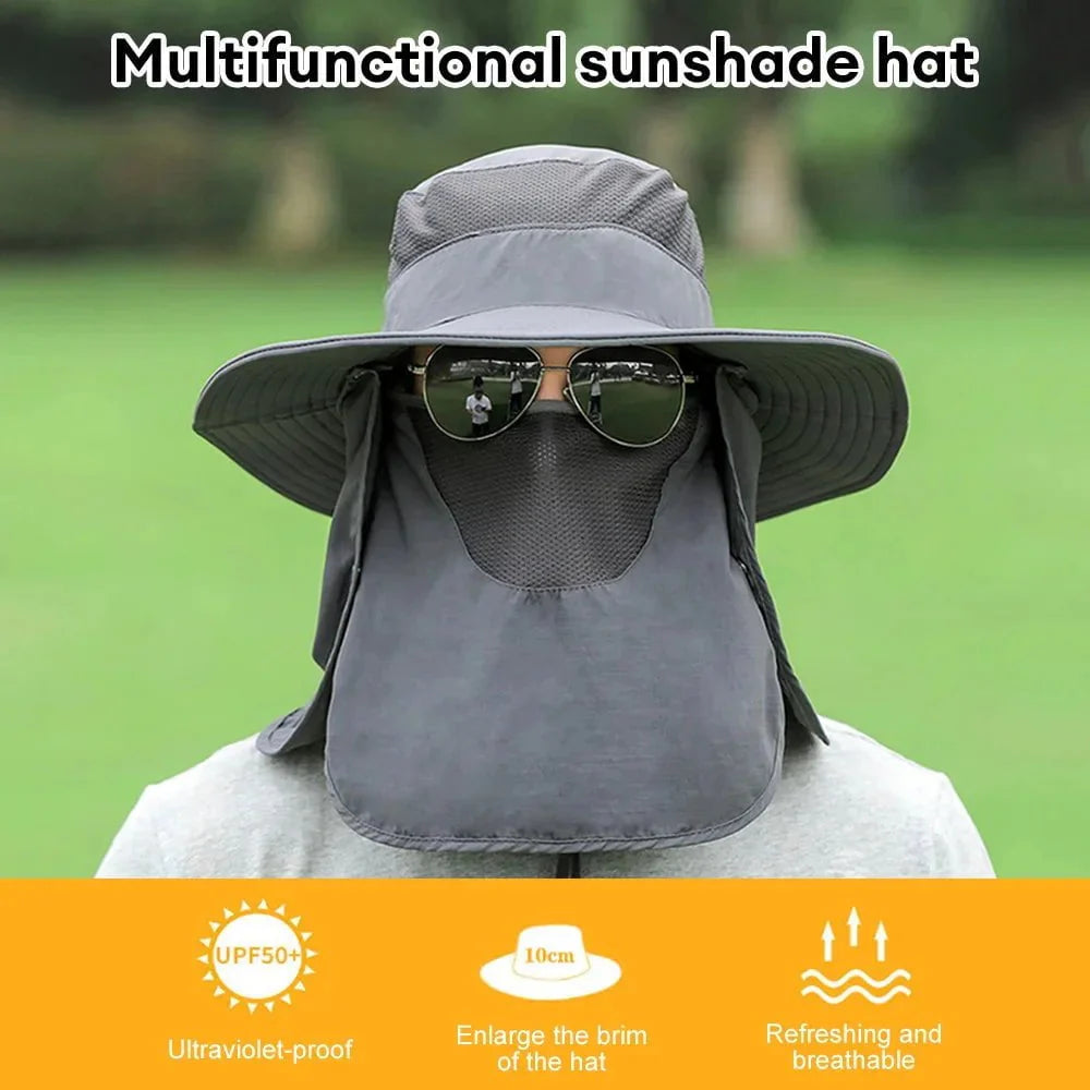 Women's fishing hat with neck protection