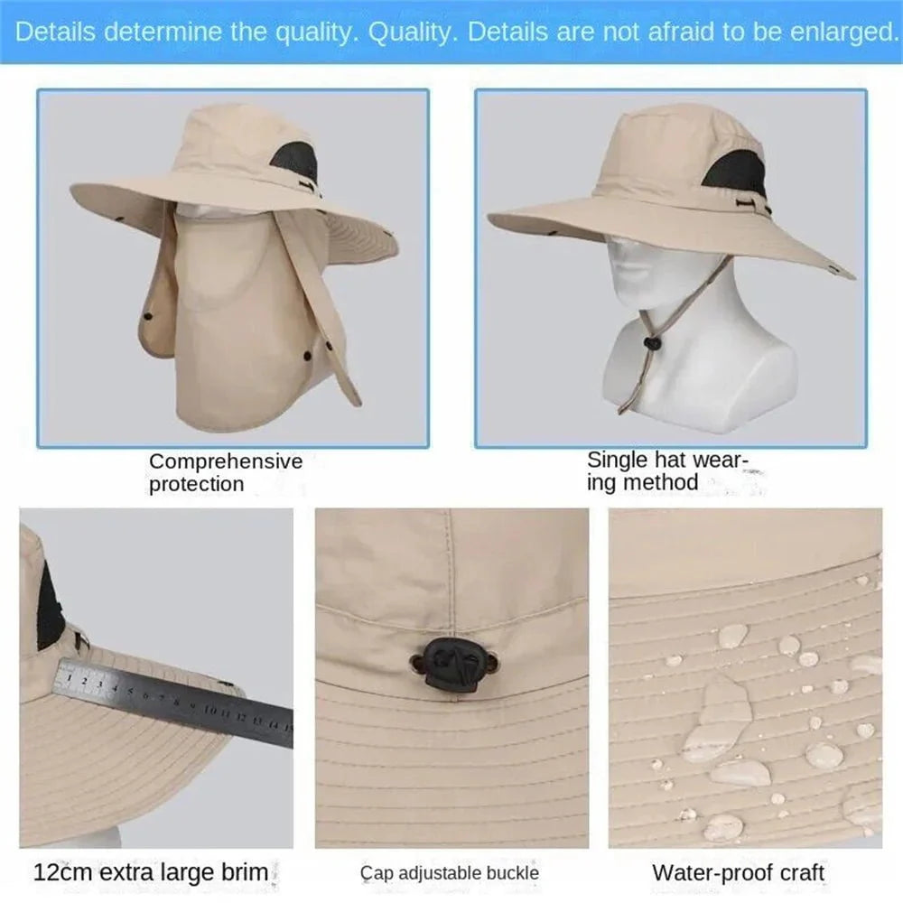 Women's fishing hat with neck protection