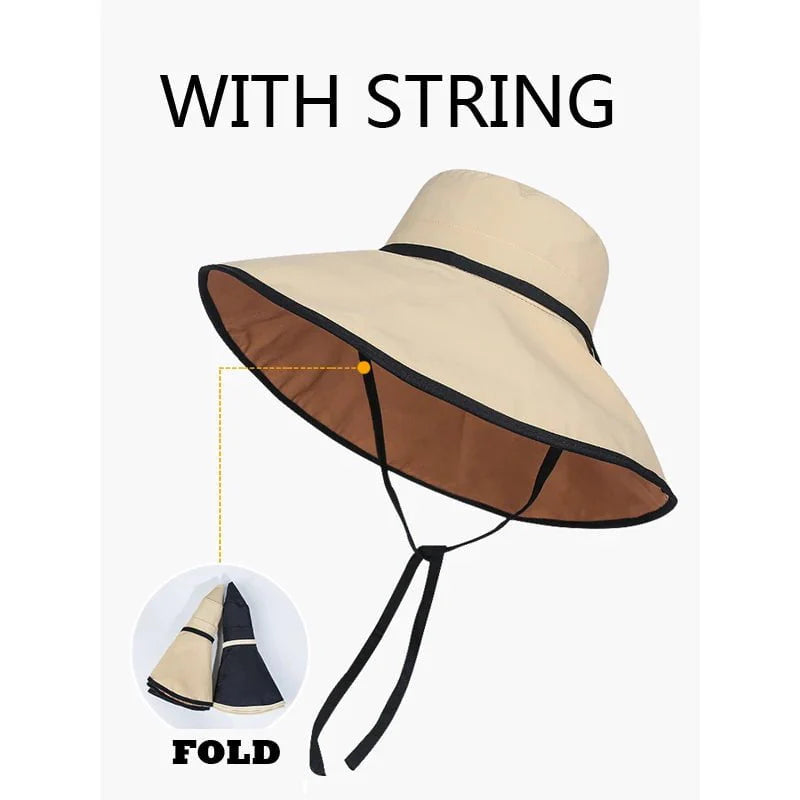 Beach hat with large brim