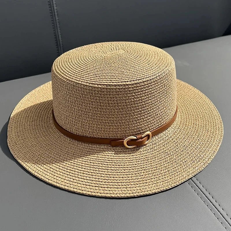Simple straw beach hat