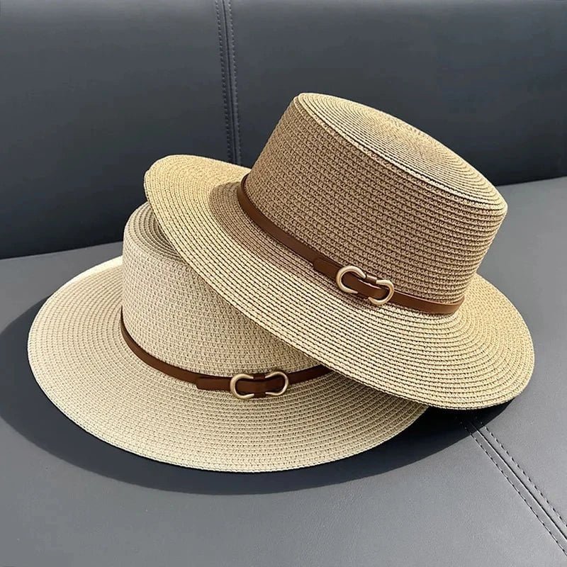 Simple straw beach hat
