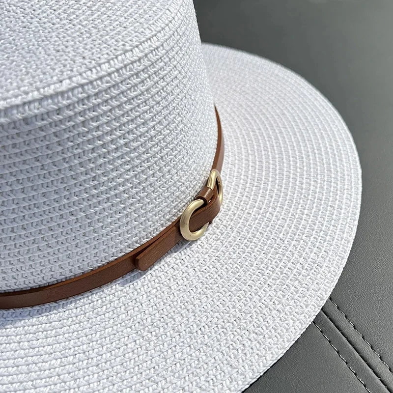 Simple straw beach hat