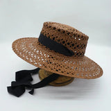 Hand-woven raffia hat
