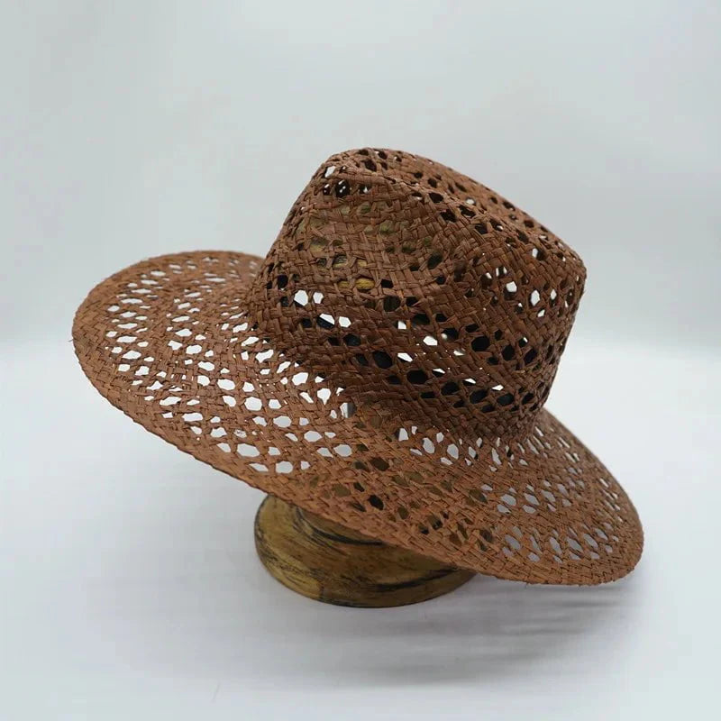 Hand-woven raffia hat