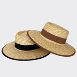 Wide-brimmed straw hat