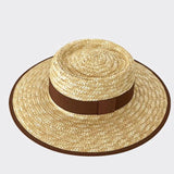 Wide-brimmed straw hat