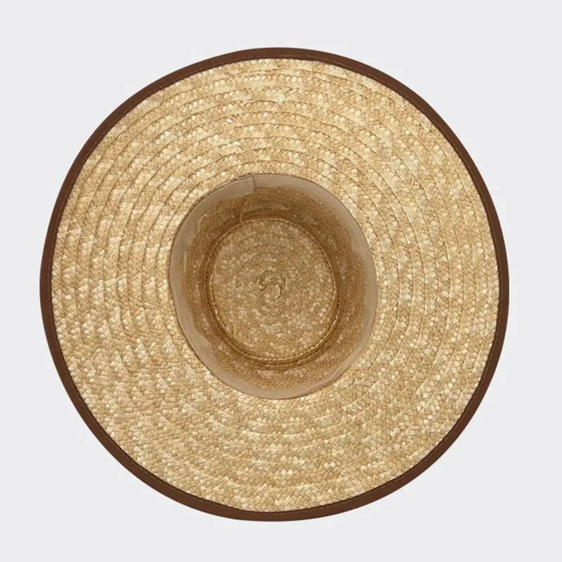 Wide-brimmed straw hat