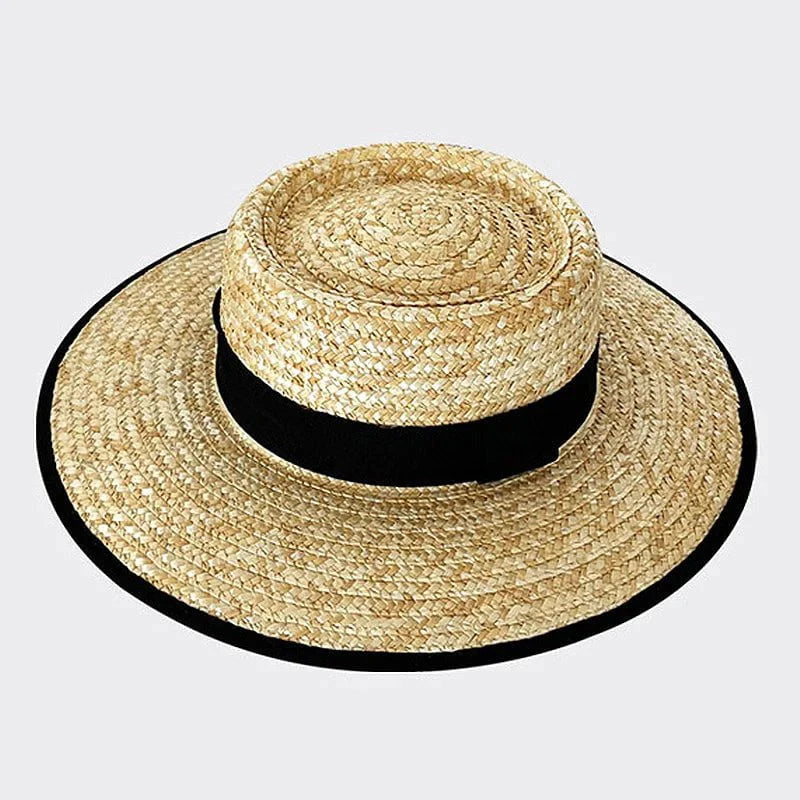 Wide-brimmed straw hat