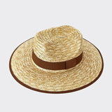 Wide-brimmed straw hat