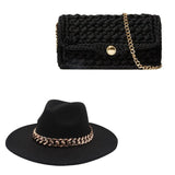 Leather hat and bag