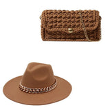 Leather hat and bag