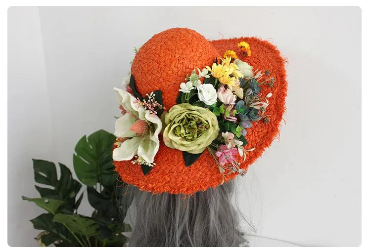 Bohemian-style rattan hat and bag