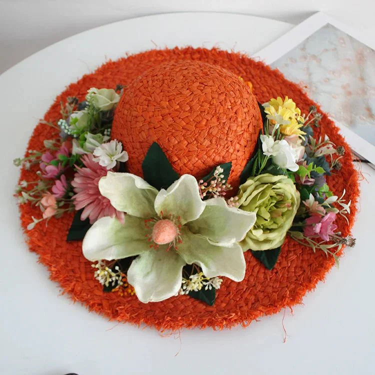 Bohemian-style rattan hat and bag