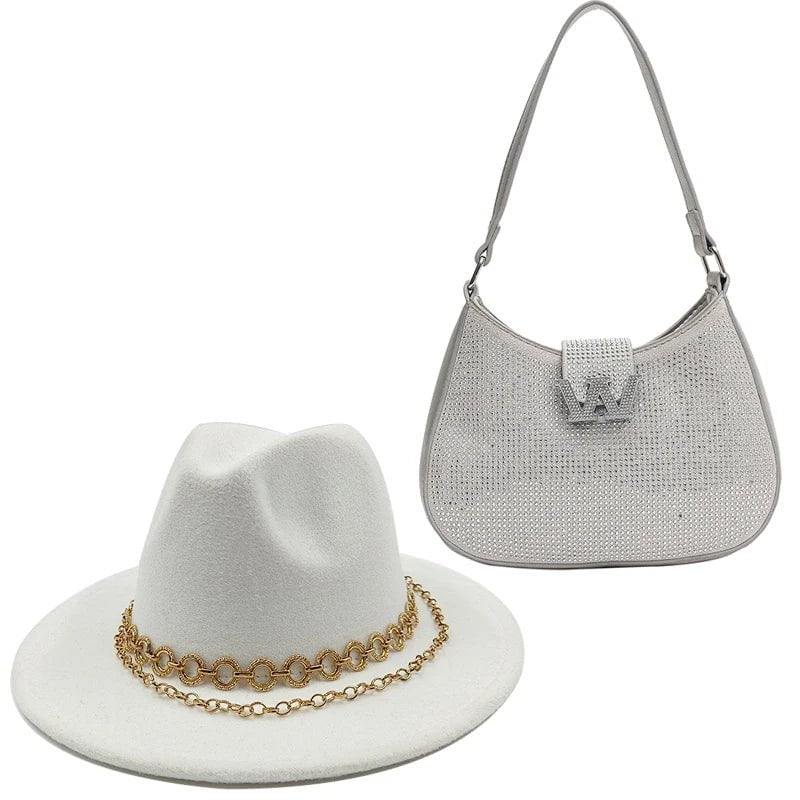 Fedora hat with large bag
