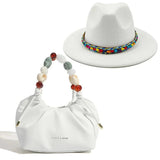 Fedora hat and matching handbag