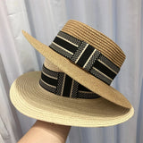 Women's flat straw hat
