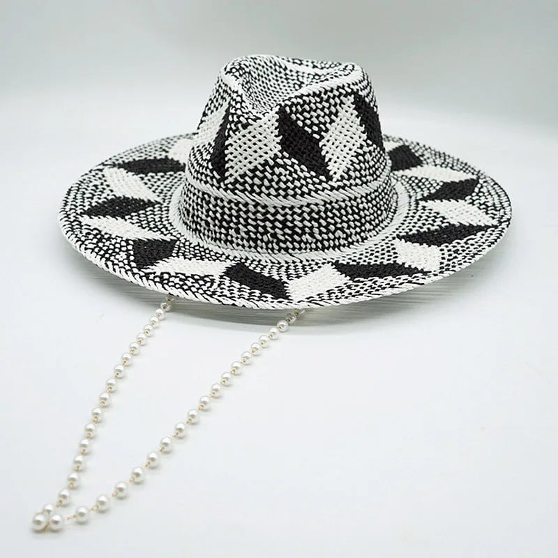 Grey-black straw hats