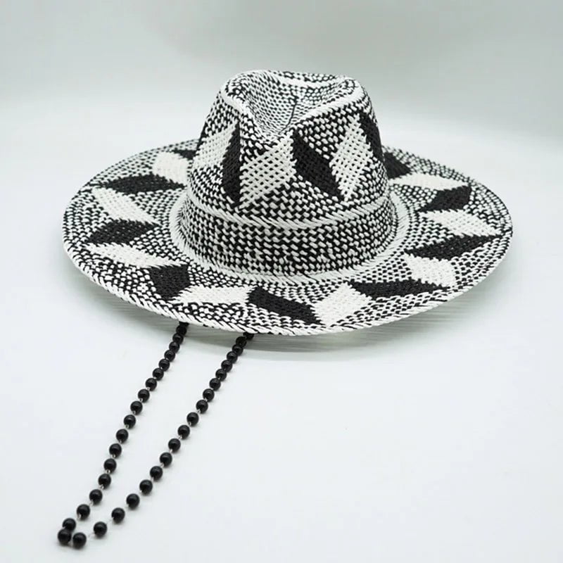 Grey-black straw hats
