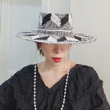 Grey-black straw hats