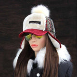Ear-covering pompom hat