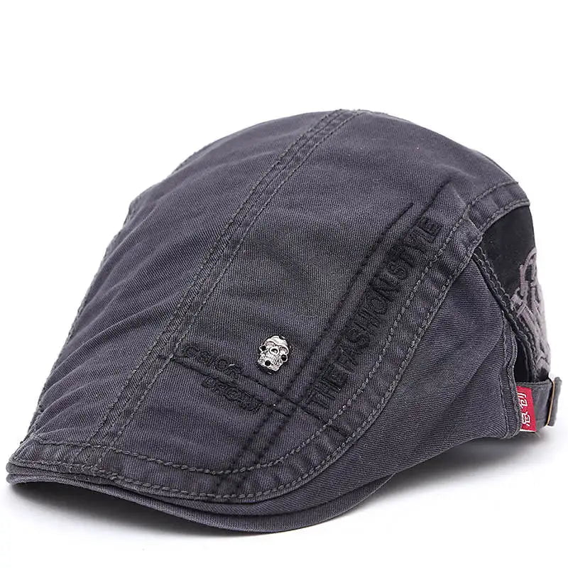Embroidered cotton beret