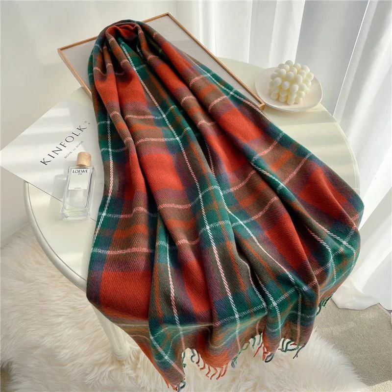 Cashmere plaid scarf