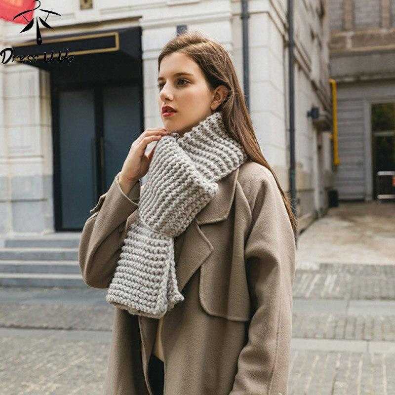 Women's thick wool scarf for autumn and winter