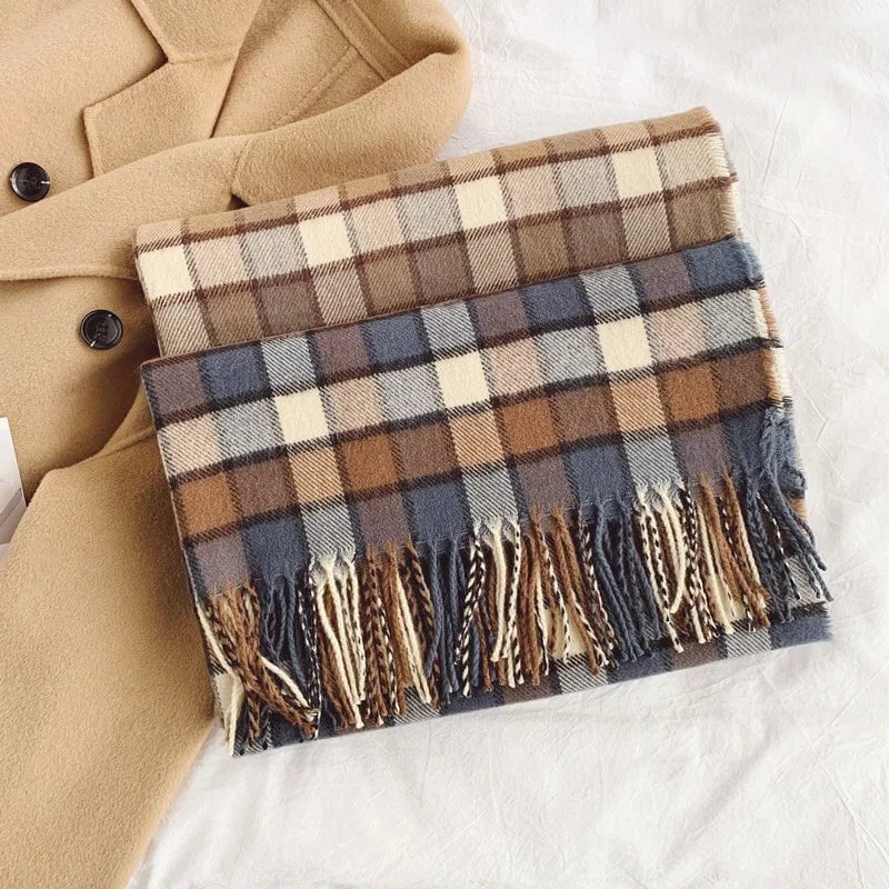 Long plaid scarf