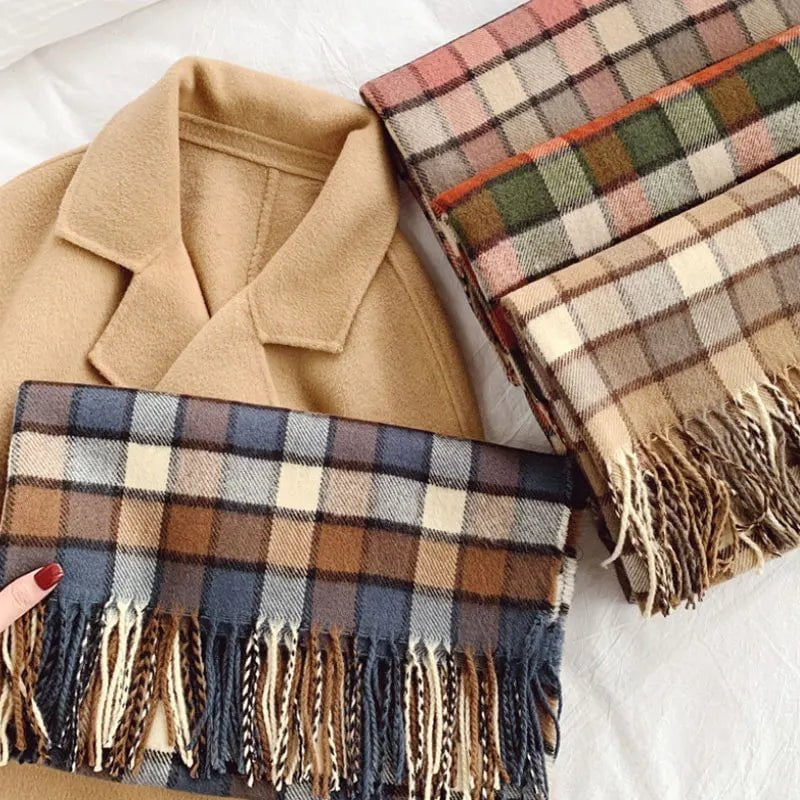 Long plaid scarf