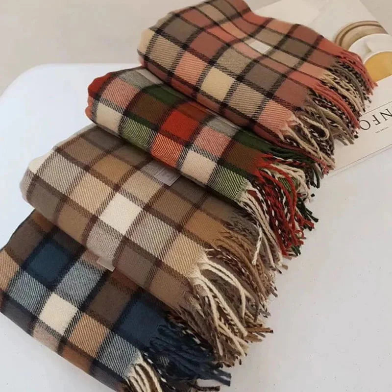 Long plaid scarf