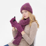 Knitted wool hat and scarf set