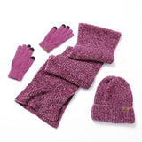 Knitted wool hat and scarf set