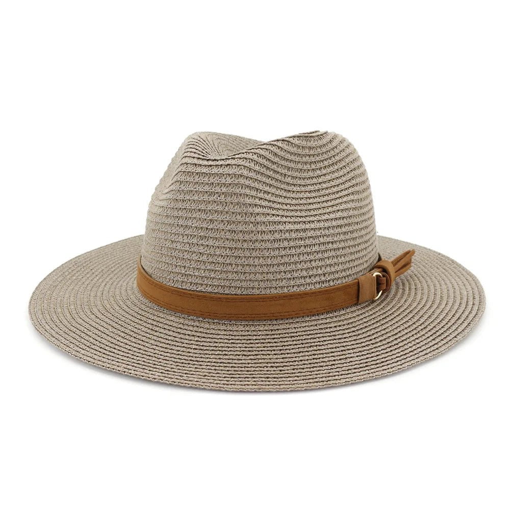 Panama hat with leather strap