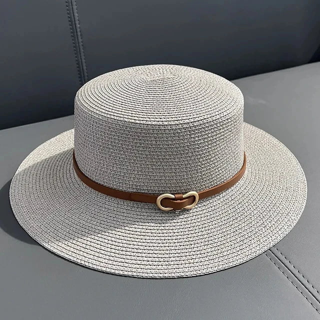Simple straw beach hat
