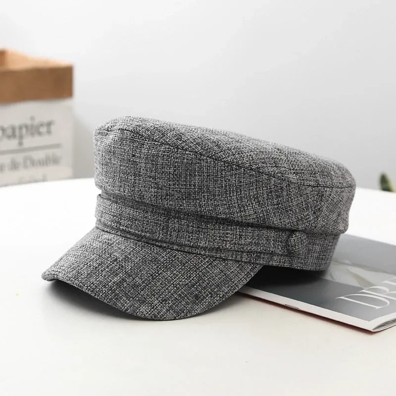 Breathable linen beret cap