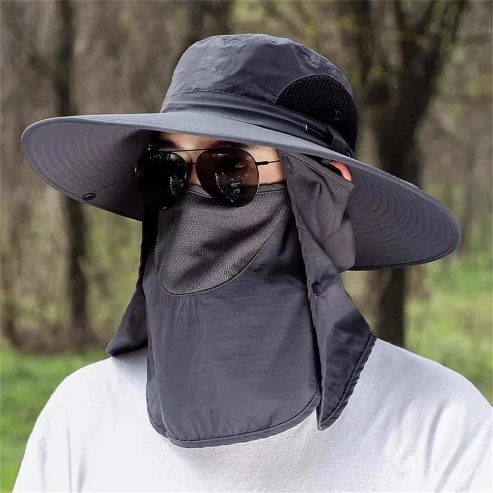 Women's fishing hat with neck protection