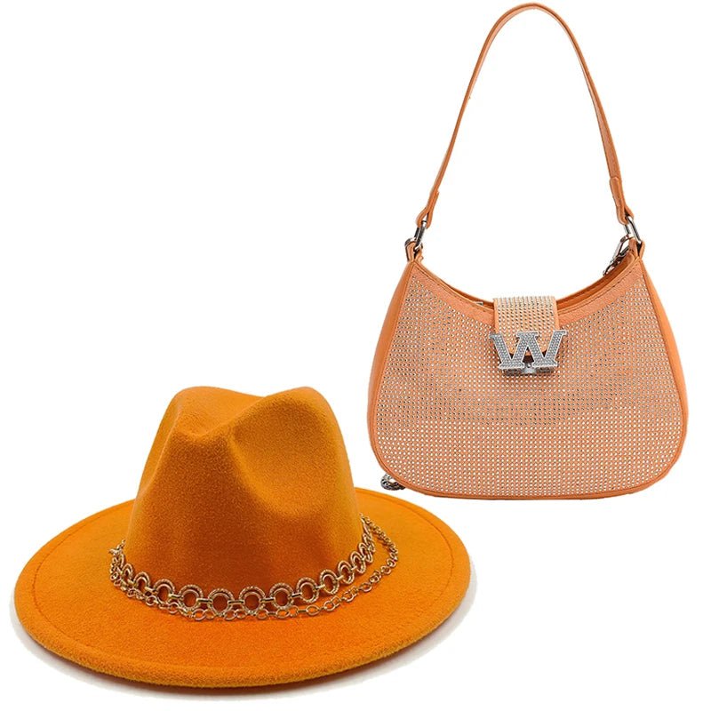 Fedora hat with large bag