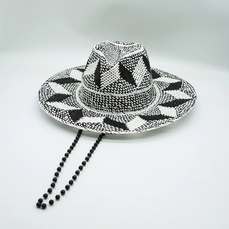 Grey-black straw hats